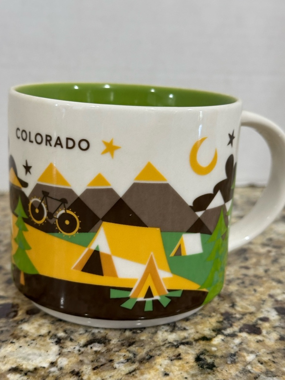 Starbucks Colorado Camping Mug - Yellow, Green & Brown